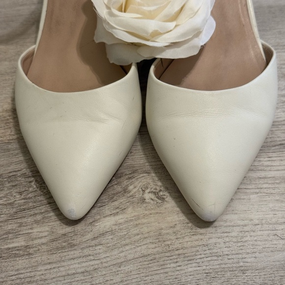 Kurt Geiger London Burlington Leather In Bone Block Heel Shoes 38.5 WORN ONCE - Picture 3 of 12